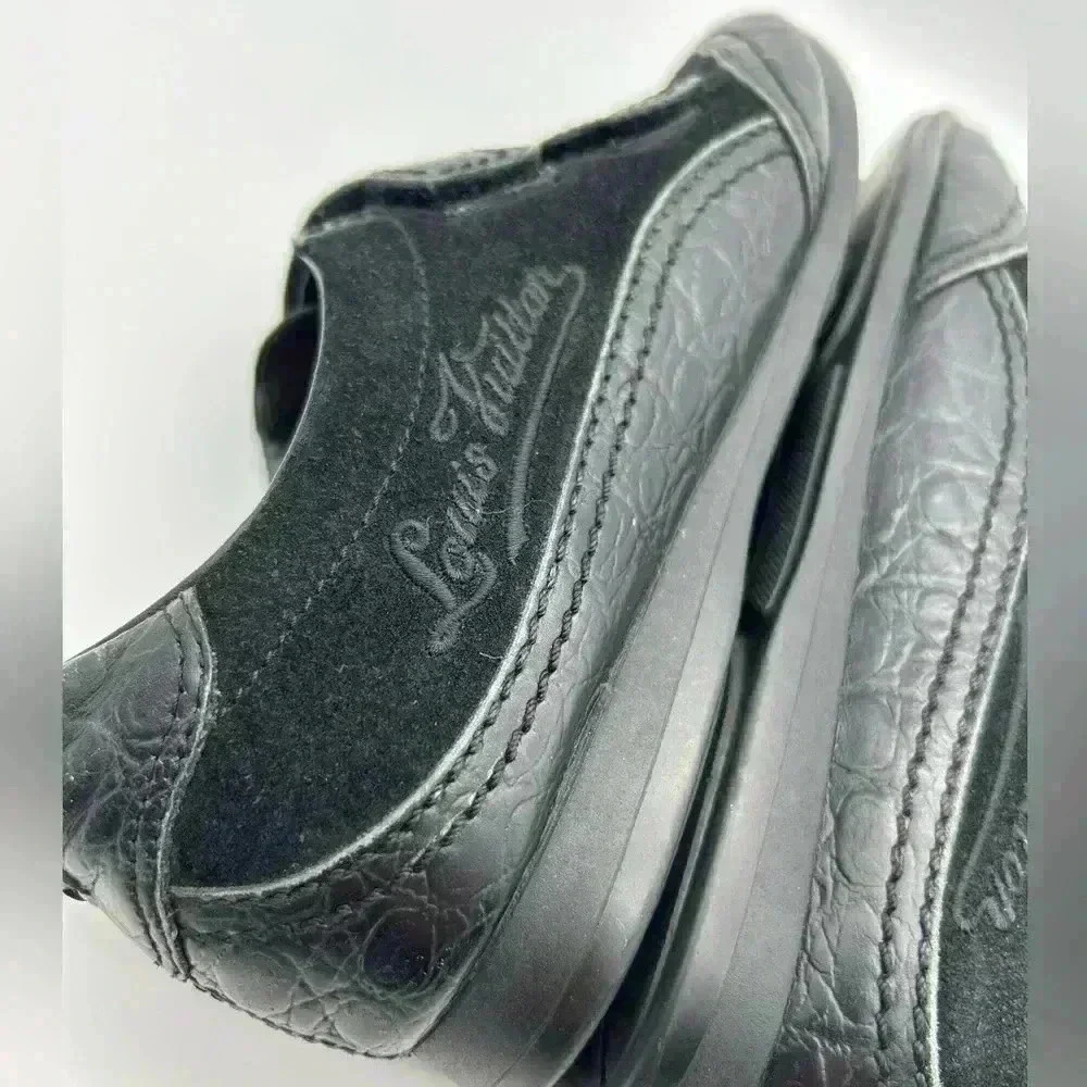 Louis Vuitton Sneakers Women Black Leather suede hook loop closure 36